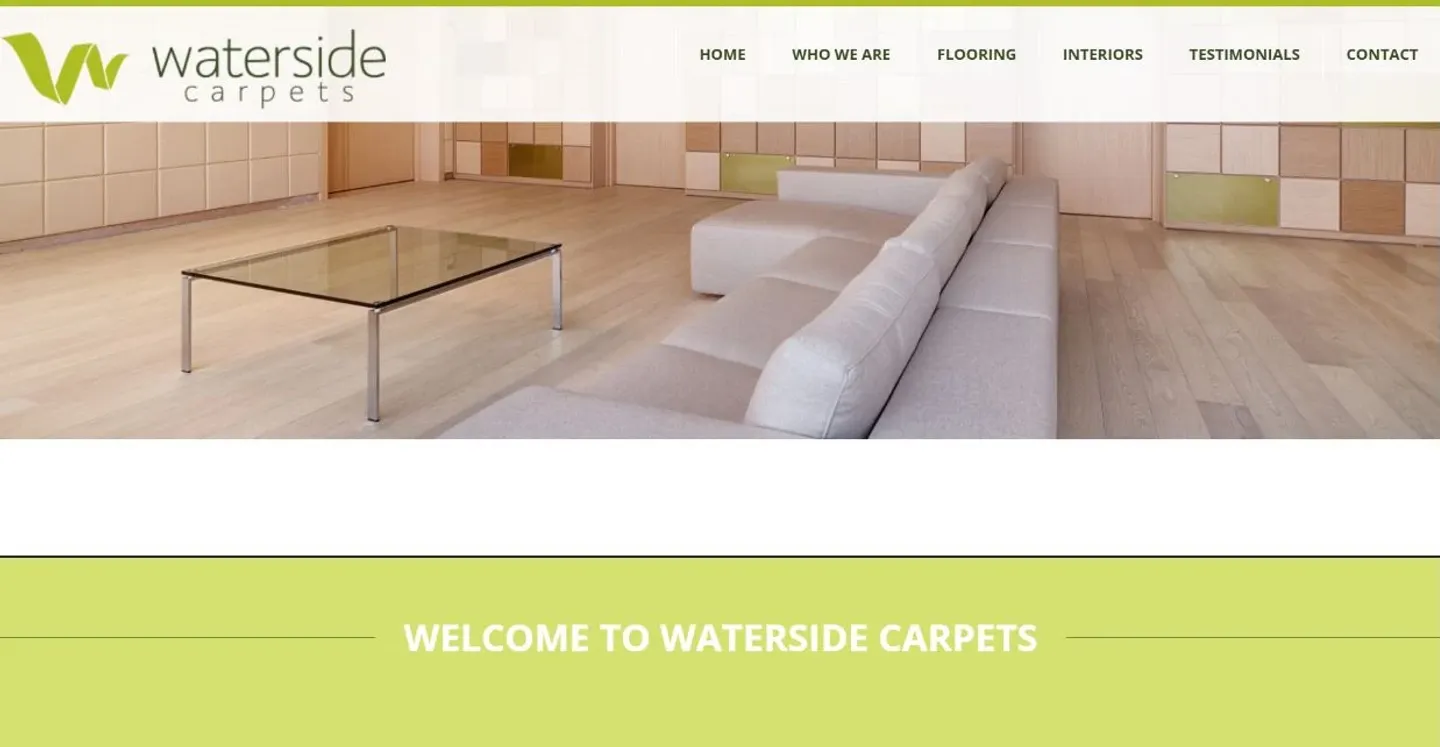 The previous Waterside Carpets homepage