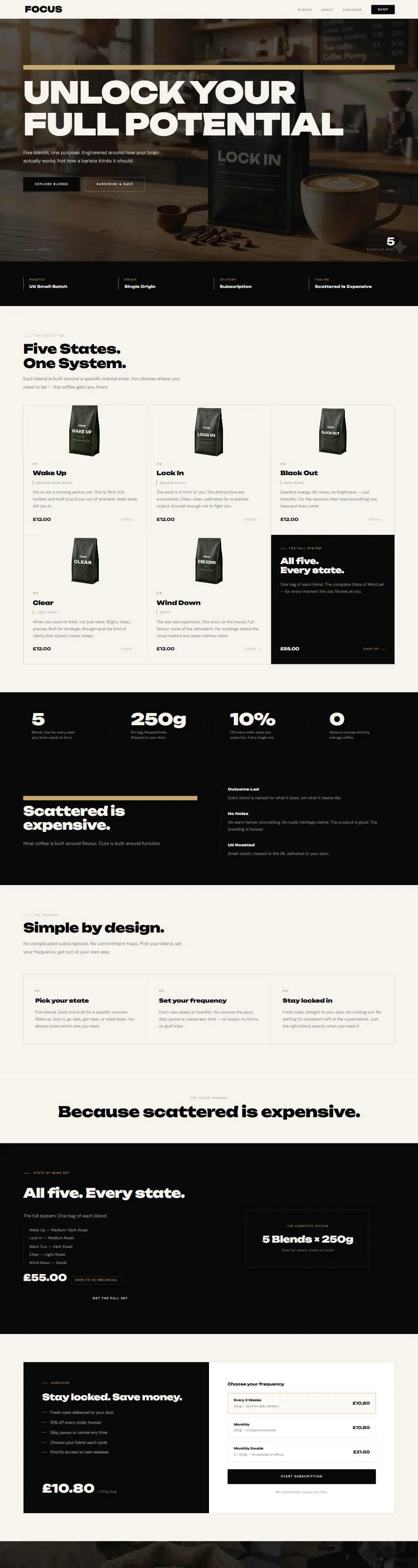 Focus Coffee website