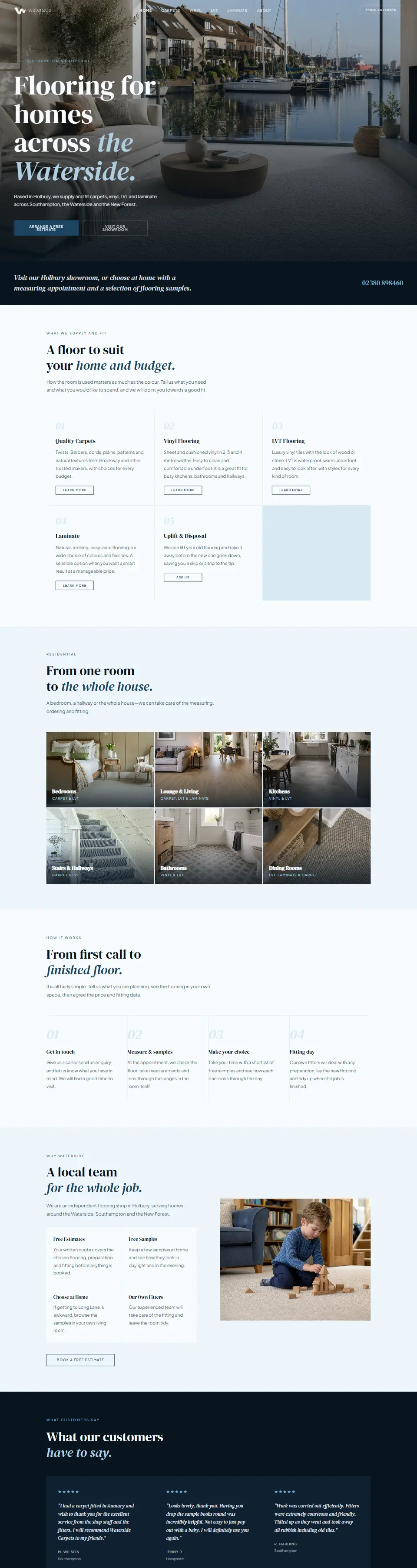 Waterside Carpets website