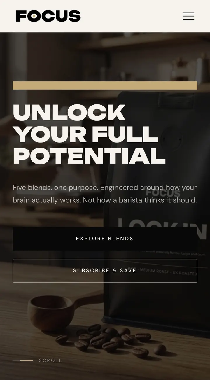 Focus Coffee - Mobile Hero